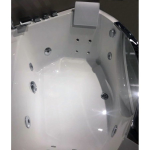 Акриловая ванна Orans BT-62118M 135x135 см, угловая, с гидромассажем, с каркасом, со сливом-переливом, со смесителем, с подголовником, четверть круга