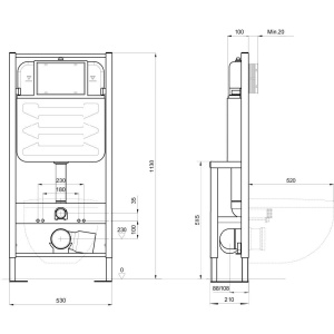 Монтажная рама усиленная Aquatek Standart 50 INS-0000016 1130x530x210