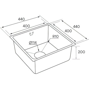 Мойка кухонная Paulmark Vista PM304444-GM вороненая сталь