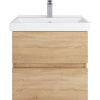 Тумба с раковиной SanStar Тоскана 60 дуб сонома светлый, раковина Sanita luxe Fest 60