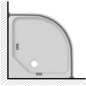 Купить Карниз для ванны Triton полукруглый, 90х90 в Москве с доставкой Карниз для ванны Triton полукруглый, 90х90