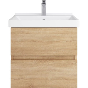 Тумба с раковиной SanStar Тоскана 60 дуб сонома светлый, раковина Sanita luxe Fest 60
