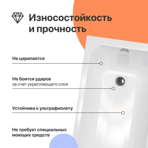 Купить Акриловая ванна DIWO Элиста 170x70 см, с ножками в Москве с доставкой Акриловая ванна DIWO Элиста 170x70 см, с ножками