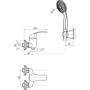 Смеситель для душа Rav Slezak Mississippi MS080.5/2