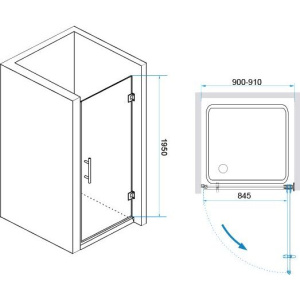 Купить Душевая дверь в нишу RGW Hotel HO-011 900х1950 профиль хром, стекло прозрачное в Москве с доставкой Душевая дверь в нишу RGW Hotel HO-011 900х1950 профиль хром, стекло прозрачное