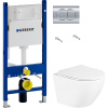 Комплект Унитаз подвесной BelBagno Uno + Инсталляция Geberit Duofix Delta 458.149.21.1 с кнопкой смыва, хром