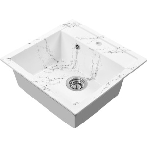 Мойка кухонная Wisent WA11-12 мрамор бело-черный