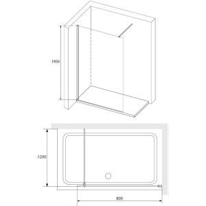 Душевая перегородка RGW Walk In WA-010 80x200, стекло прозрачное