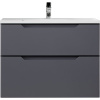 Тумба с раковиной Raval Wector 80, подвесная, антрацит