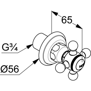 Вентиль Kludi 1926 518160520 hot, хром
