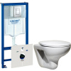 Комплект Унитаз подвесной Roca Mateo + Крышка DIWO Матео 0346 с микролифтом + Инсталляция Grohe Rapid SL 38775001H 4 в 1 с кнопкой смыва и шумоизоляцией