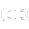Акриловая ванна WHITECROSS Layla SOFT 180x80 см, с гидромассажем, с каркасом, со сливом-переливом
